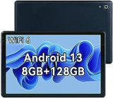 XCX Android 13 Tablet, Tablette 10 Pouces avec 64bit 4-Core Processor, 64GB ROM 6 (4+2) GB RAM Tablet Android, WiFi, Bluetooth, USB-C Rechargeable, Dual Camera (Silver)