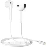 GORPWA ecouteur Lightning iphone [MFi Certified] Lightning HiFi Magnetic Sound Isolating Headphones with Microphone Compatible avec iPhone 14/13/12/11, Supporte Tous Les systèmes iOS - Blanc
