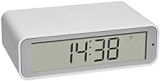 TFA Dostmann Réveil radioguidé numérique Twist, 60.2560.02 fuseau horaire réglable, mode 12/24h, rotation de l'écran de 180°, design plat, réveil scolaire, blanc