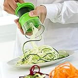 InnovaGoods - Coupe-légumes en spirale Spiru, Cuisine saine et originale, Facile à utiliser et à nettoyer, Compact et léger, ABS et Acier inoxydable, Vert, 8x8x9 cm