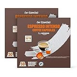 by Amazon Capsules de café Espresso Intenso compatibles Nespresso, Torréfaction Foncée, 100 unité (2 lot de 50) - Certifié Rainforest Alliance