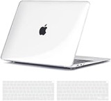 TECOOL Coque pour MacBook Pro 13 pouces 2022 2021 2020-2016 (M2/M1 A2338/A2289/A2251/A2159/A1989/A1706), Transparente Case Étui Rigide Mince Plastique +Protection EU Clavier en Silicone, crystal clair