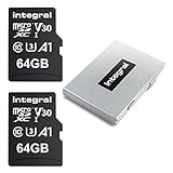 Integral 64GB Lot de 2-Pack Carte Micro SD Card avec Un boîtier métallique de Protection à 12 Fentes - Vidéo 4K Ultra-HD Premium Haut Débit jusqu'à 100MB/s Vitesse de Lecture