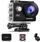 Apexcam Caméra Sport 4k 30fps Caméra Sportive 170° de 20MP Caméra sous-Marine 40M, Plusieurs Modes de Prise de Vue avec Télécommande, 2 * 1050MhA Batteries Rechargeables et Sac d'accessoires